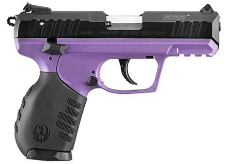 Ruger SR22 Semi-Auto Rimfire Pistol – Black/Purple – 3.5