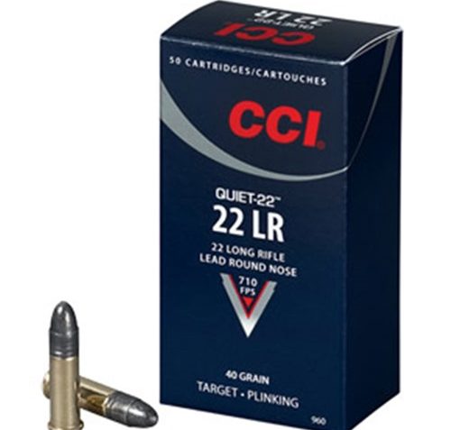 QUIET-22 AMMO 22 LONG RIFLE 40GR LEAD ROUND NOSE – 105-000-407WB 22 LONG RIFLE 40GR LEAD ROUND NOSE 50/BOX