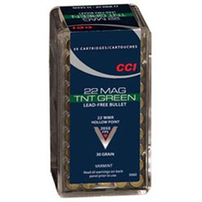 TNT GREEN AMMO 22 MAGNUM (WMR) 30GR HOLLOW POINT