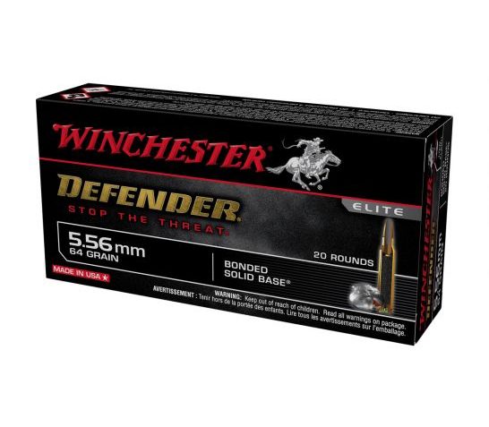 Winchester Defender Brass 5.56 Bonded Solid Base 64 Gr 20 Rds per Box