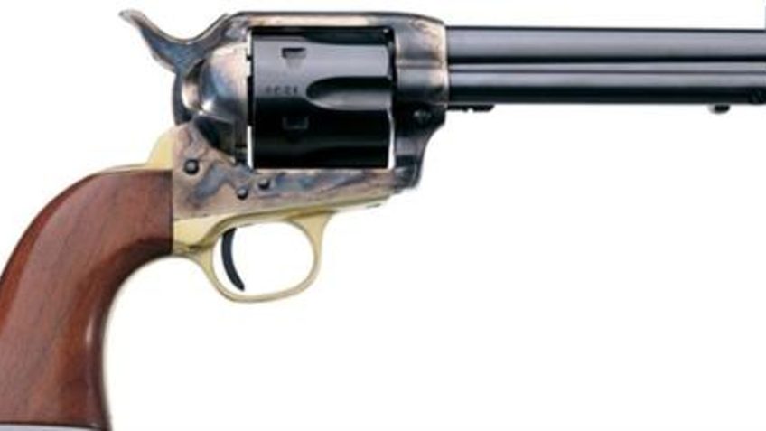 Uberti 1873 Single Action Cattleman Brass 357 Magnum 7.5in Blued Revolver – 6 Rounds
