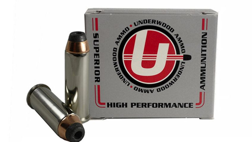Underwood Ammo .44 Remington Magnum 300 Grain Jacketed Hollow Point Nickel Plated Brass Cased Pistol Ammo, 20 Rounds, 328