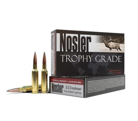 Nosler Trophy Grade 6.5mm Creedmoor 142 Grain AccuBond Brass Cased Centerfire Rifle Ammo, 20 Rounds, 60105