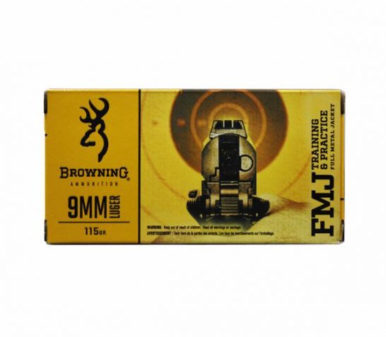 Browning 9mm 115gr FMJ Training & Target Brass 500 Count