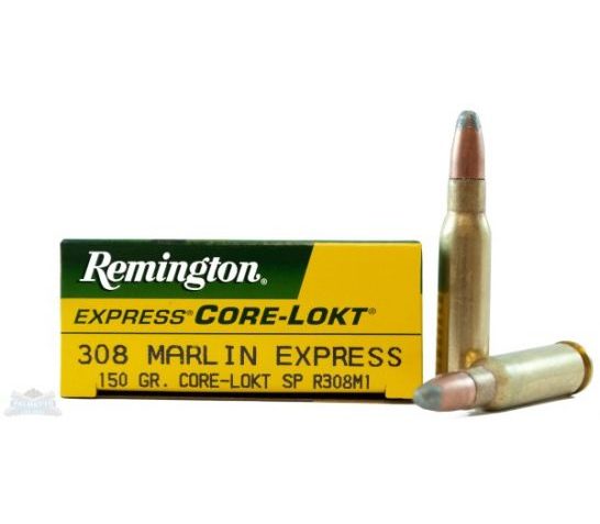 Remington Core-Lokt .308 Marlin Express 150 Grain Core-Lokt Soft Point Centerfire Rifle Ammo, 20 Rounds, 27848