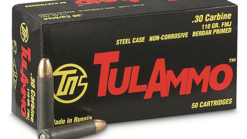 TulAmmo Rifle Ammunition .30 Carbine 110 gr FMJ 1990 fps 1000/ct Case, TA301100C
