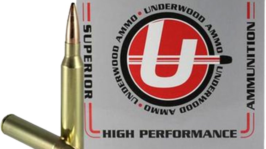 Underwood Ammo .338 Lapua 300 Grain Hollowpoint Boat Tail Match Nickel Plated Brass Cased Rifle Ammo, 10 Rounds, 856
