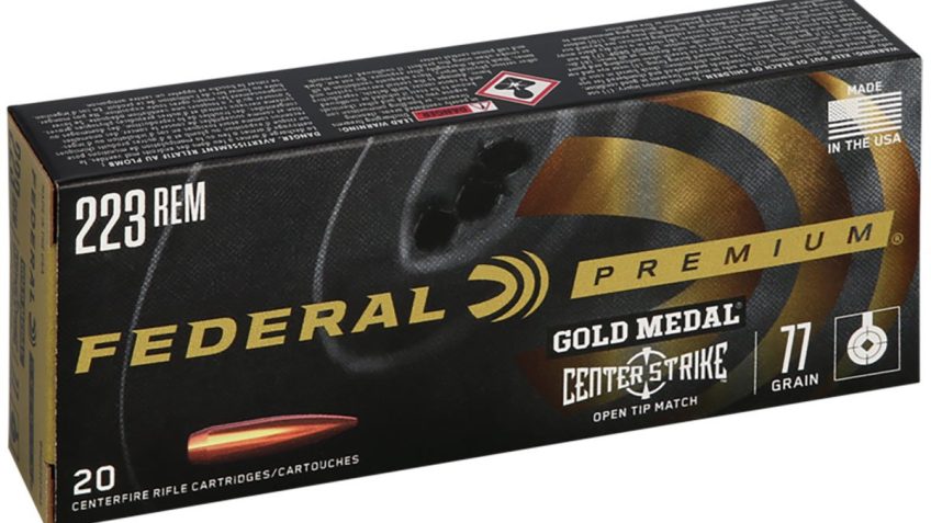 Federal Premium Gold Medal Centerstrike 223 Remington 77gr Jacketed Hollow Point Rifle Ammo – 20 Rounds