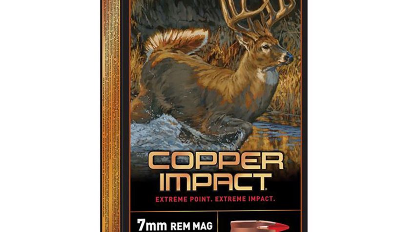 Winchester COPPER IMPACT 7mm REM MAG 150 Grain Extreme Point Copper Brass Rifle Ammo, 20 Rounds, X7MMCLF