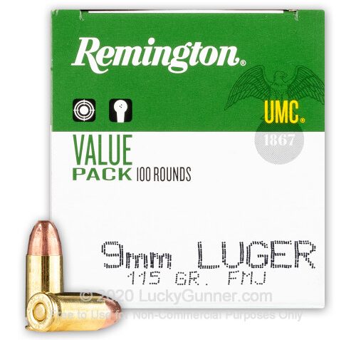 9mm – 115 gr MC – Remington UMC – 600 Rounds
