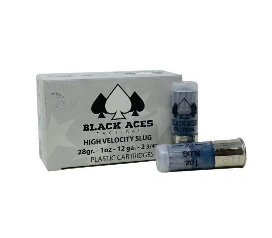 Black Aces Tactical 12 Gauge 1oz 2.75in Centerfire Shotgun Slug Ammunition, 10 Rounds, BATSLUG1650