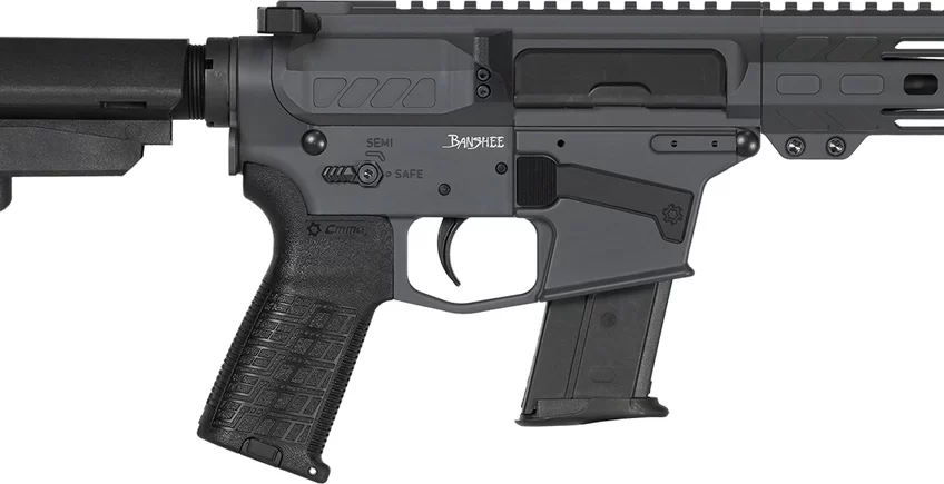 CMMG Banshee Mk57 AR Pistol, Semi-auto, 5.7x28mm, 5″ BBL, 20+1 Rds., Sniper Gray, FN Five-seveN Mags