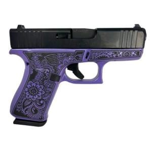 Glock 43x Custom "Mandala w/ Purple Pearl" 9mm, 3.41" Barrel, 10rd