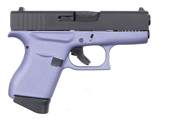 Glock G43 USA 9mm, 3.39'' Barrel, Orchid Cerakote Frame, Black Slide, 6rd