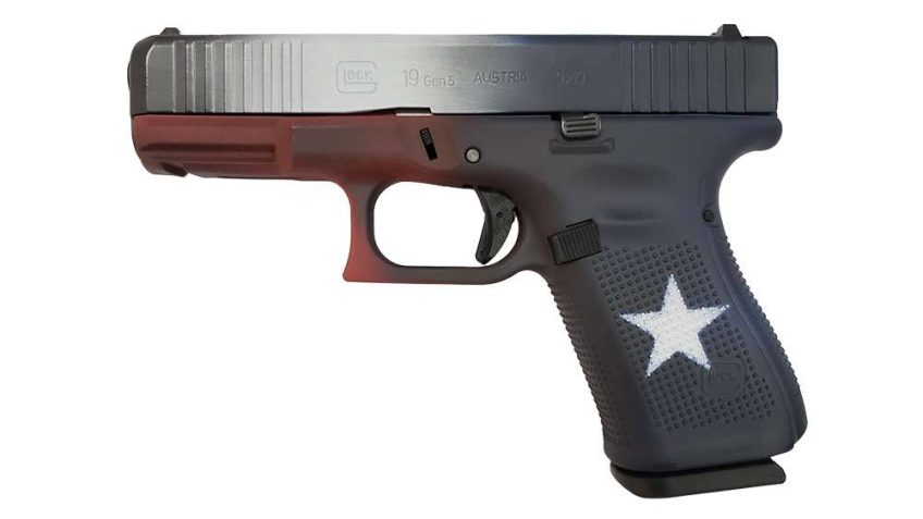 Glock 19 9mm Luger 4in Texas Flag Cerakote Pistol – 15+1 Rounds