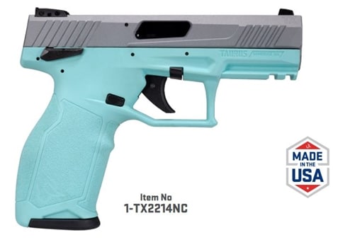 Taurus TX22 22LR 4″ Cyan/Satin Nickel Pistol w/(2)16rd Mags 1-TX2214NC