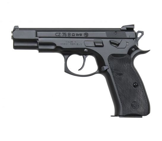 CZ 75 B Omega Convertible 9mm, 4.6" Barrel, Overall Black with Inside Railed Steel Slide, Polymer Grip, 10rd