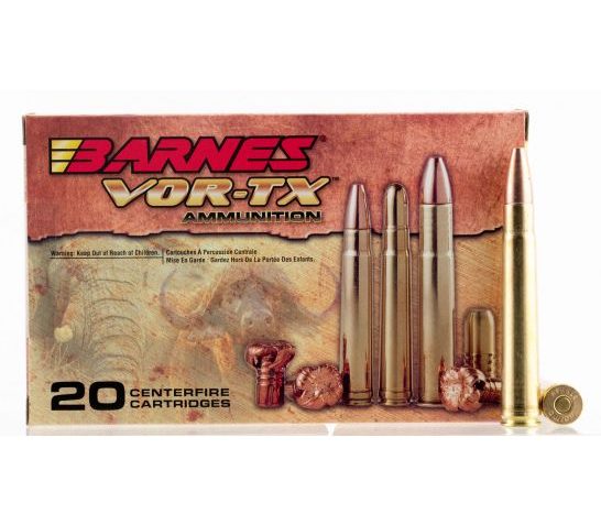 Barnes Vor-Tx Safari Centerfire .375 H&H Magnum 300 grain TSX Flat Base Centerfire Rifle Ammo, 20 Rounds, 22014