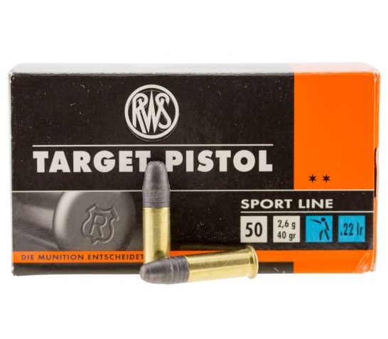 Walther Arms RWS Sport Line Target Pistol Ammo .22 LR 40 gr LRN 50/Box, 2132710