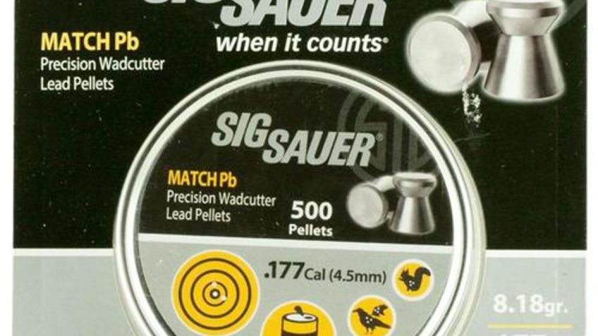 Sig Sauer Match .177 Cal 7.71gr Flat Lead 500ct Airgun Pellets AIR-AMMO-MATCH-PB-177-500
