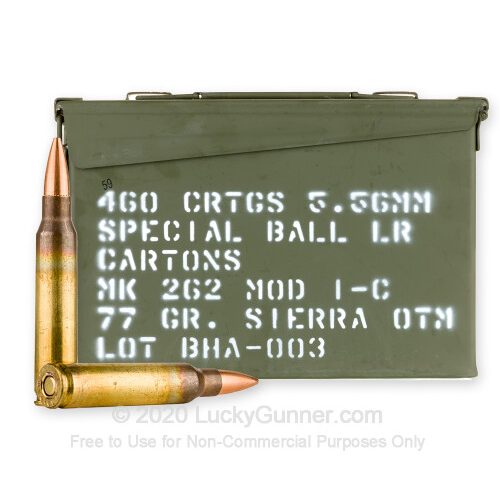 5.56×45 – 77 Grain OTM Mk 262 MOD 1-C – Black Hills – 460 Rounds in Ammo Can