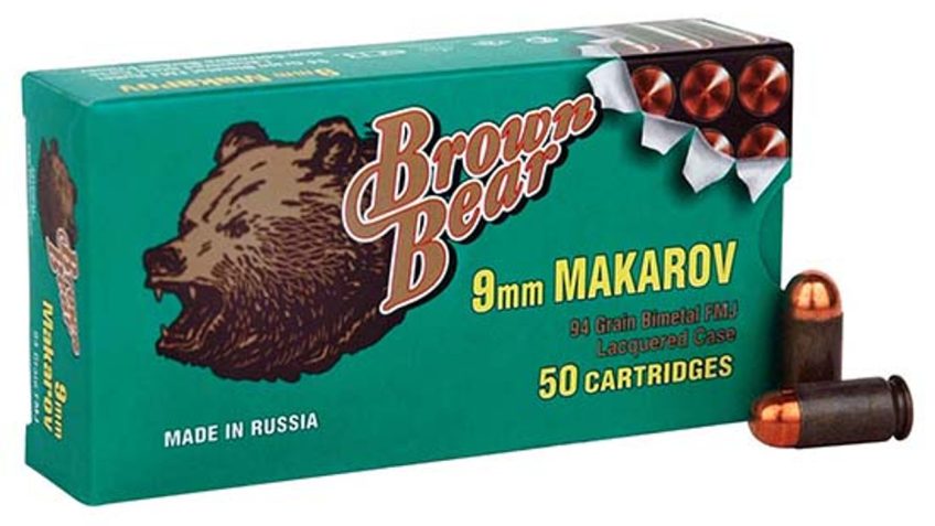 Brown Bear 9x18mm Makarov – 94gr. Fmj-rn 50-pack