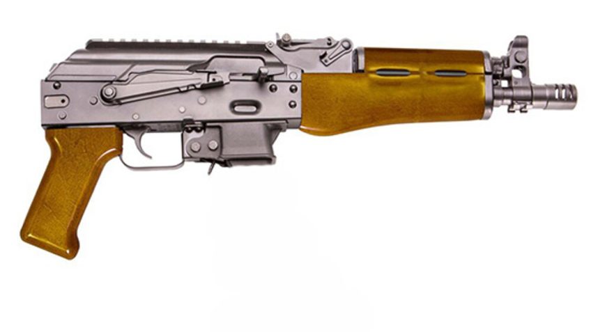 Kalashnikov KP-9 9x19mm Pistol, 9.33" Barrel, Amber Finished Wood. 10rd