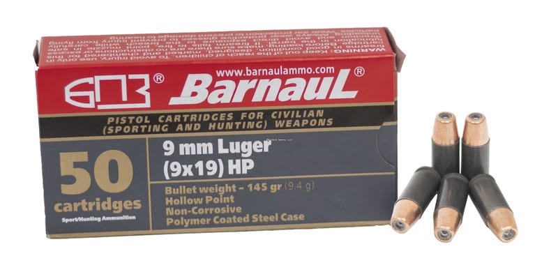 Barnaul Ammo Pistol, 9mm Luger 145 gr 50/10