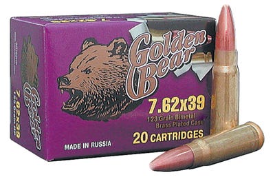 Golden Bear 7.62×39 123gr. – Full Metal Jacket 500rd. Case