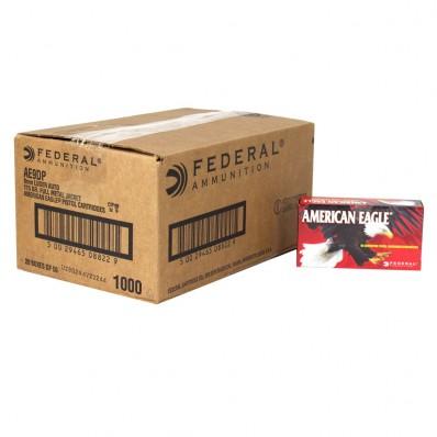 Federal Premium American Eagle Handgun Ammunition 9mm 115 gr FMJ 1000/ct, AE9DP BK