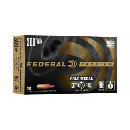 Federal Premium Gold Medal .308 Winchester 168 Grain CenterStrike OTM Rifle Ammo