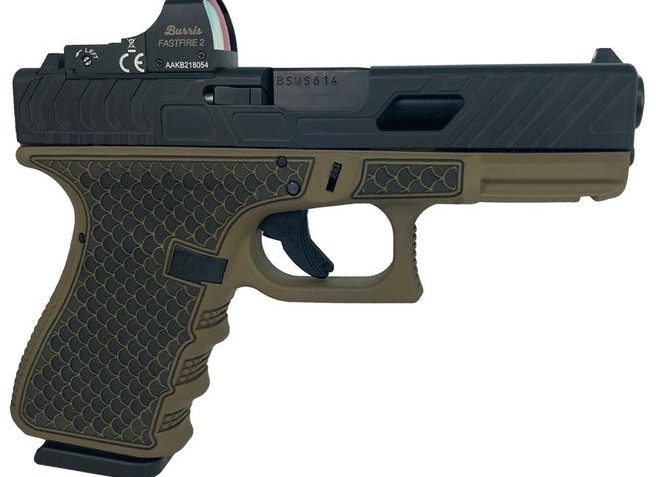 Glock G19 Gen3 compatible Custom Bronze Back Tarpon FDE Frame Std barrel & Burris Fast Fire