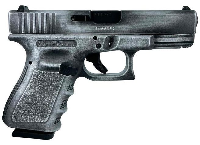 CSSI Exclusive Glock 19 Gen 3 Crushed Silver Distressed 9mm 4″ Barrel 15-Rounds