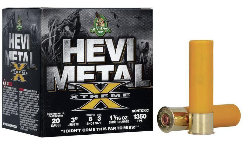 HEVI-Shot Hevi Metal Xtreme 20 Gauge 1.0625oz 3in Shotgun Ammo, Shot 6, 25 Rounds, HS39206-25RD