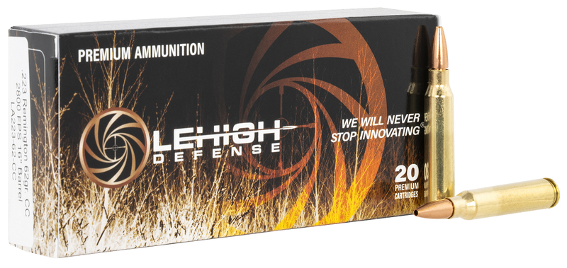 Lehigh Defense Controlled Chaos Rifle Ammo 223 Rem 20-Rounds 62 Grain Controlled Chaos