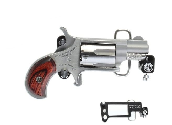 NAA Mini Revolver 22 LR Skeleton 1.125″ Barrel 5Rnd Belt Buckle Holster