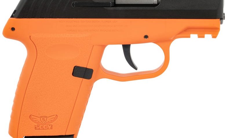 SCCY CPX-2 9mm, 3.10" Barrel, Black Slide, Orange Grip, No Thumb Safety, 10rd