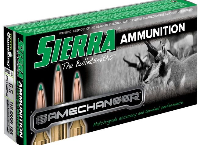 Sierra Bullets GameChanger 6.5mm Creedmoor 140 Grain Tipped GameKing Rifle Ammo, 20 Rounds, A4340–05
