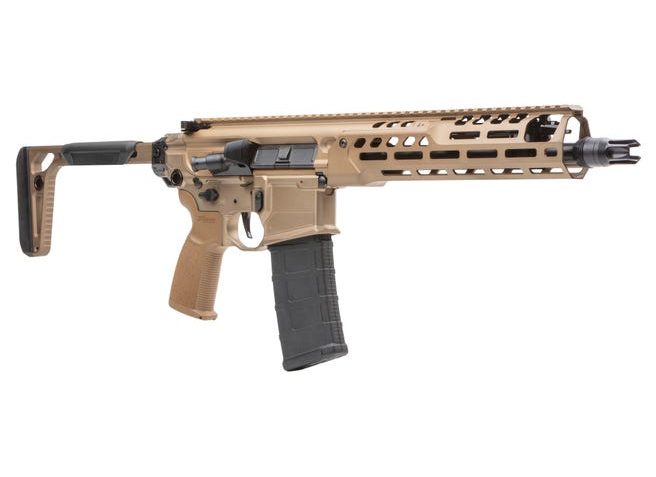 Sig Sauer MCX SPEAR-LT 5.56 NATO 11.5″ 1:7″ Bbl Coyote Brown Short Barrel Rifle w/(1) 30rd Magazine (NFA) RMCX-556N-11B-LT-SBR