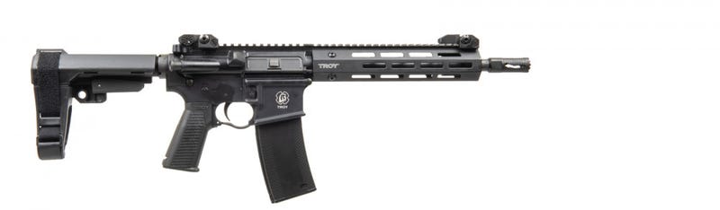 Troy Ind SPSTCA410BT19 A4 223 Rem,5.56x45mm NATO 10″ 30+1 Black Hard Coat Anodized Black Polymer Grip SBA3 Pistol Brace
