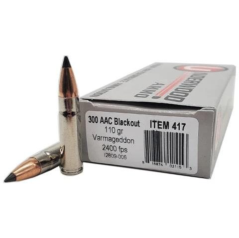 Underwood Ammo .300 AAC Blackout 110 Grain Flat Base Tipped Spitzer Nickel Plated Brass Cased Rifle Ammo, 20 Rounds, 417