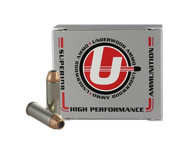 Underwood Ammo .45 Colt +P 300 Grain Jacketed Hollow Point Nickel Plated Brass Cased Pistol Ammo, 20 Rounds, 435