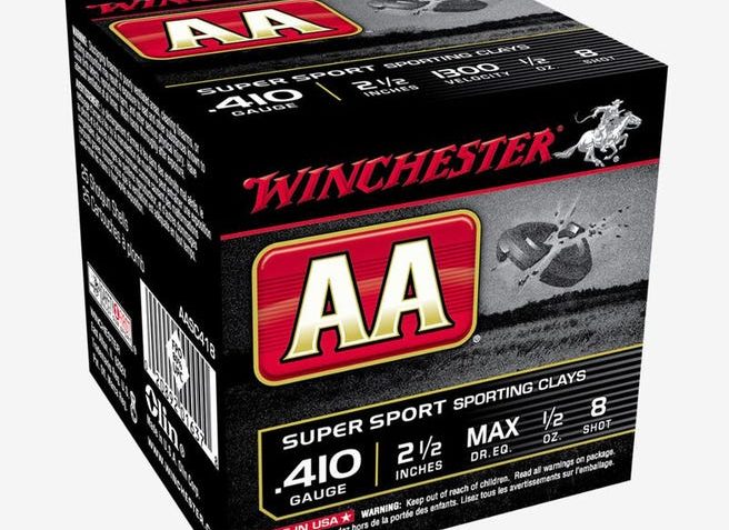 Winchester AA, .410 Bore, 1/2 oz, 2.5in, 8 Shot, Centerfire Shotgun Ammo, 100 Rounds, AASC418VP