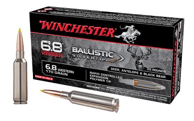 Winchester Ammo SBST68W Ballistic Silvertip 6.8 Western 170 gr Rapid Controlled Expansion Polymer Tip 20 Bx
