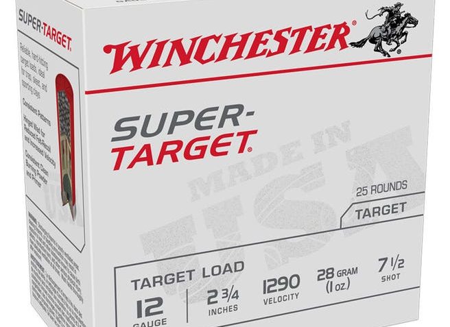 Winchester SUPER-TARGET 12 Gauge 1oz, 2.75in, 7.5 Shot Size, 1290MV, Shotgun Ammo, 25 Rounds, TRGT12907