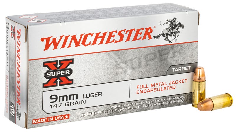 Winchester Ammo , Win X9mmsu2cnp 9mm Luger  147 Fmje    50/10