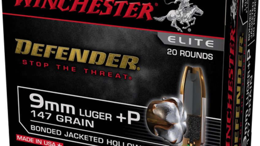 Winchester Defender 9 mm Luger +P 147 Grain Bonded Jacketed Hollow Point Centerfire Pistol Ammunition, 20 Rounds, S9 mmPDB2