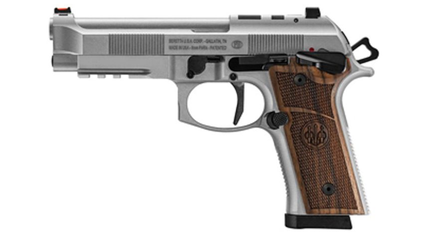 Beretta 92Xi 9mm, 4.7" Barrel, Stainless Steel Slide, Wood Grip, Single Action Only, 18rd