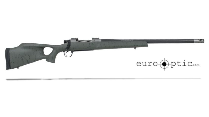Christensen Arms Summit Ti-TH 6.5 PRC 24″ 1/8 Aerograde Thumbhole Green W/ Black Webbing Rifle 801-08001-06