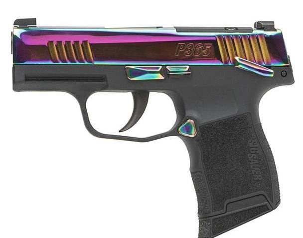 Sig Sauer P365 380 Rainbow .380 ACP 3.1″ Bbl Pistol w/(2) 10rd Mags & Rainbow Titanium Slide 365-380-RBT-MS